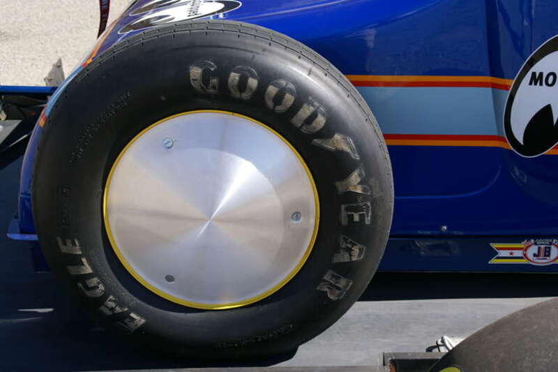 Racing car prepared for the Bonneville Salt Flats racing track in Wendover, Utah, USA