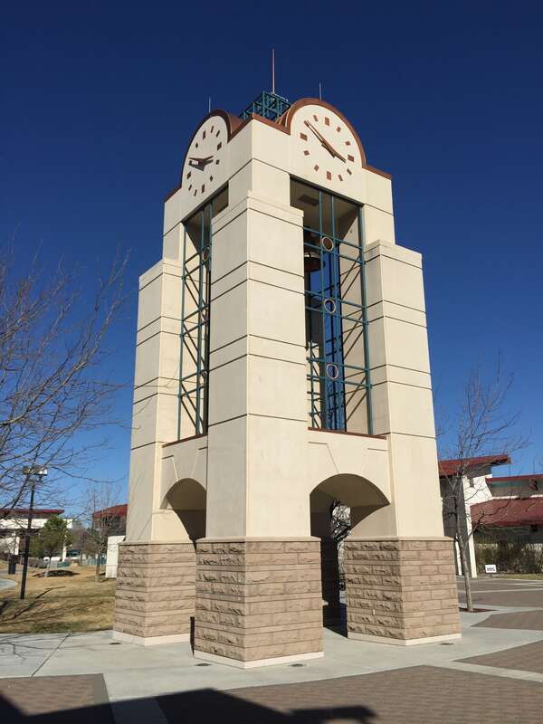 Clock tower at Great Basin College in Elko, Nevada