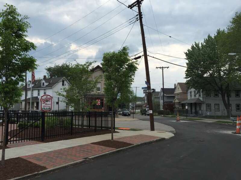 View north along West 11th Street from in front of A Christmas Story House in Cleveland, Ohio