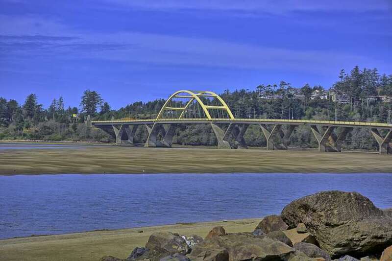 The Alsea Bay Bridge is a concrete arch bridge that spans the Alsea Bay on U.S. Route 101 near Waldport, Oregon.
The first bridge over the Alsea Bay was designed by Conde McCullough and opened in 1936. It was a 3,011 feet long.
The hostile