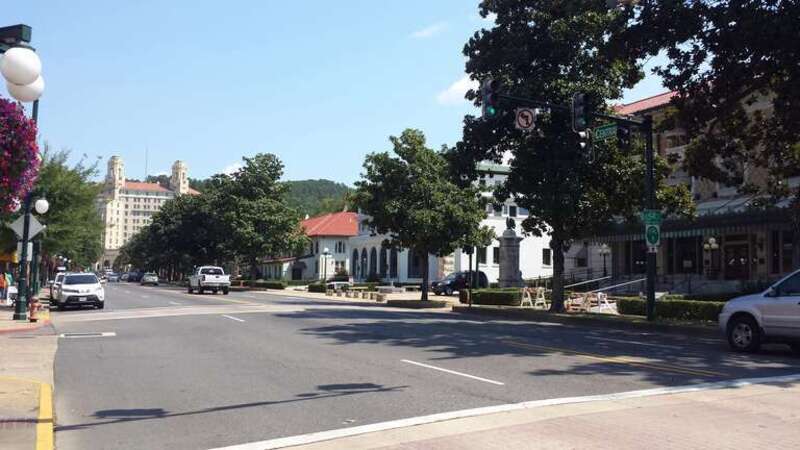 Looking down Central Avenue near Bathhouse Row