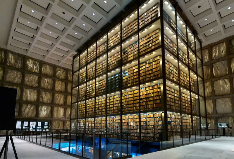 Beinecke Rare Book &amp;amp; Manuscript Library, 1960–1963, Gordon Bunshaft of Skidmore, Owings &amp;amp; Merrill (SOM), Yale University Hewitt Quadrangle (Beinecke Plaza), New Haven, Connecticut