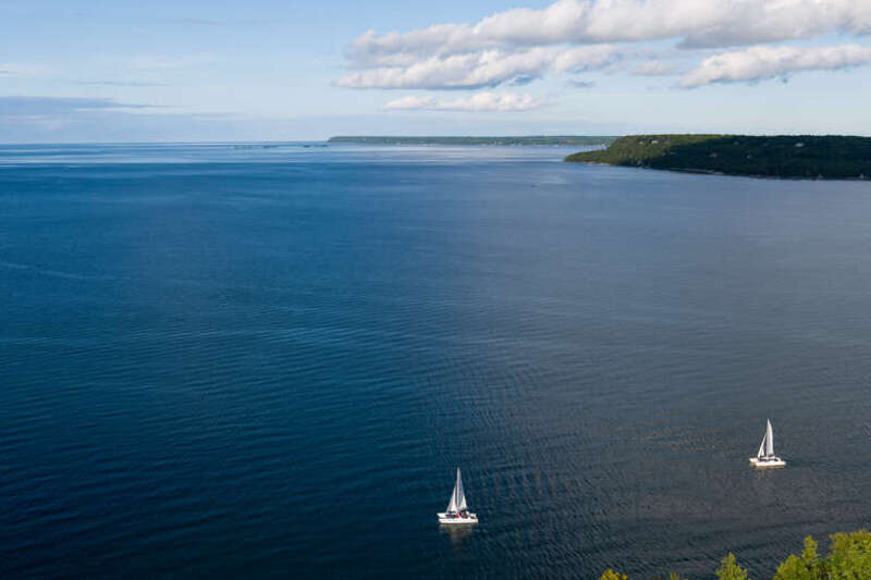 View of Eagle Harbor in Green Bay from the former Eagle Tower in Peninsula State Park