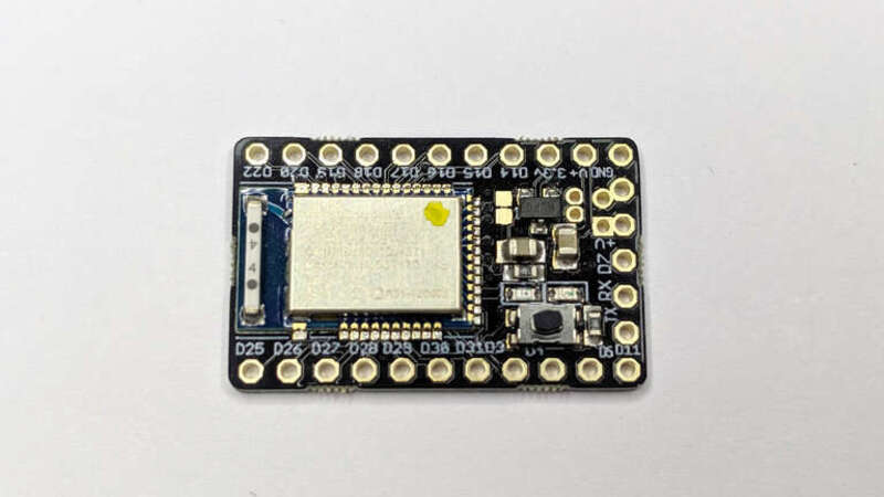 The Espruino MDBT42Q Breakout development board.