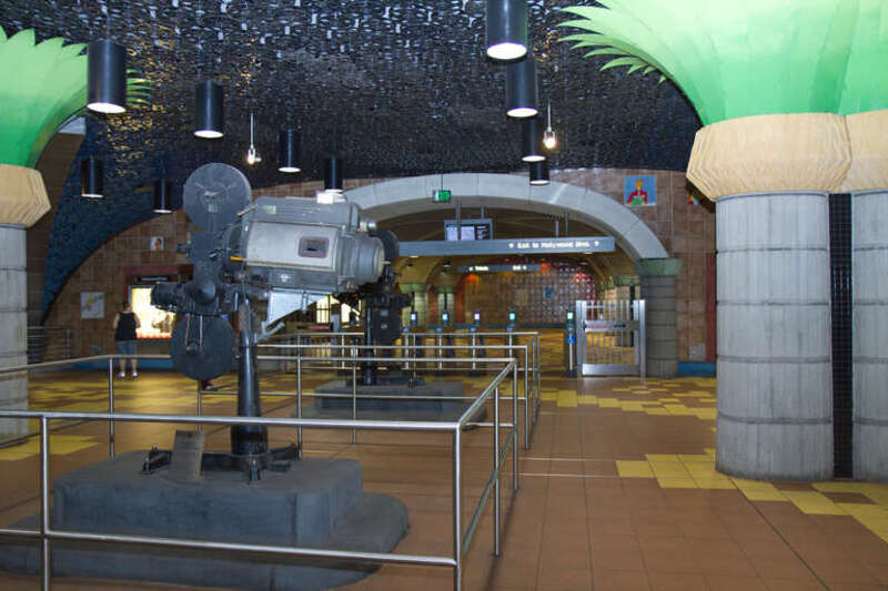 Hollywood/Vine station on LA Metro's Red Line.  Very nice station, and remarkably clean.