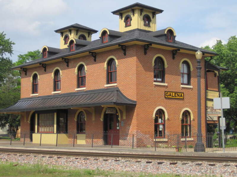 The Illinois Central Railroad Depot in the Galena Historic District (1857). This was purportedly the station that U. S. Grant boarded on his way to Washington D. C. after his election.