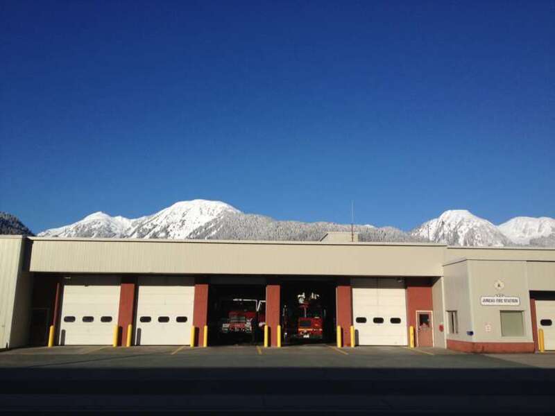 Juneau Fire Station across from the Federal Building, Alaska.