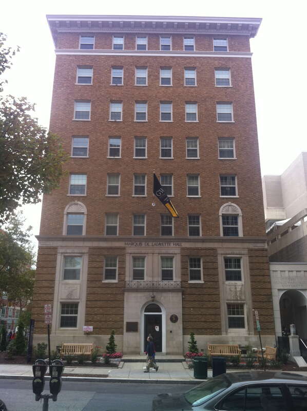 The Front of Lafayette Hall at George Washington University.