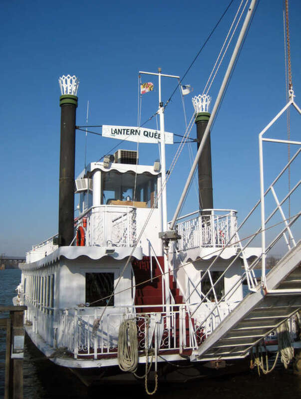 The sternwheel paddle steamer Lantern Queen docked at Hutchins Park in Havre de Grace, Maryland, on December 19, 2010.
