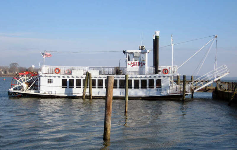 The sternwheel paddle steamer Lantern Queen docked at Hutchins Park in Havre de Grace, Maryland, on December 19, 2010.