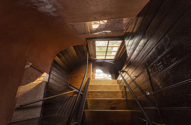 The stairs within Lucy the Elephant descending from the howdah to the main interior level, Margate City, New Jersey, USA