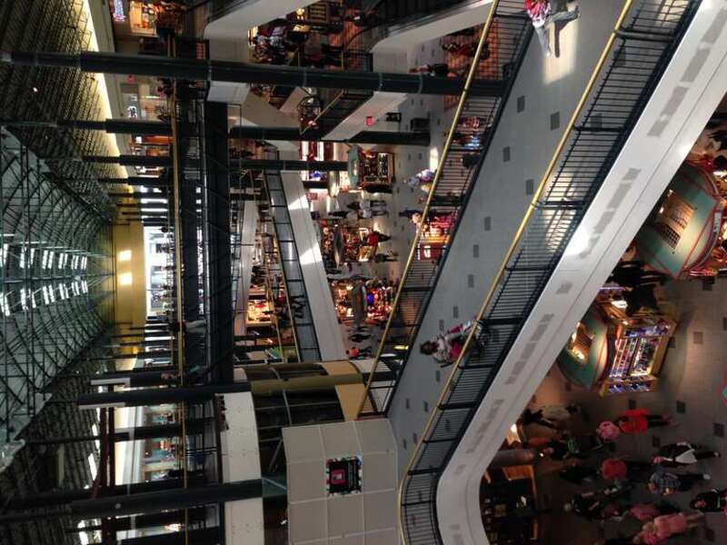 Inside the Mall of America in Bloomington, Minnesota. The mall has three levels.