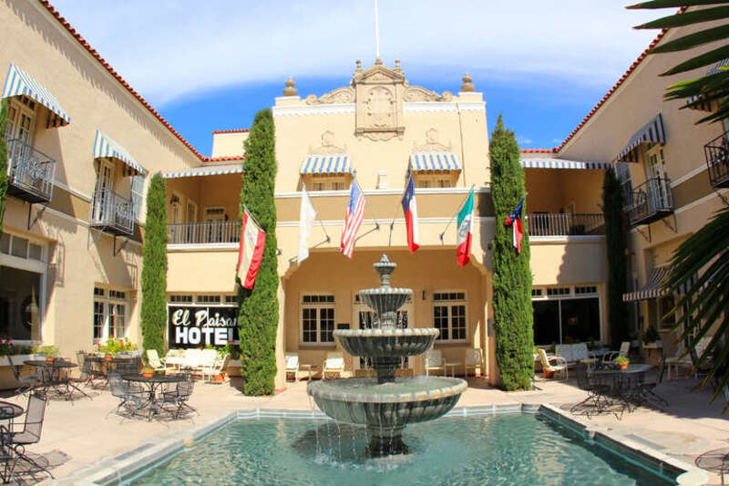 El Paisano Hotel, in Marfa, Texas, United States. Named for the nearby Paisano Mountain Pass, this structure was completed in 1930. Gateway hotel company, owners of several area hotels, built it in anticipation of a local oil boom that never