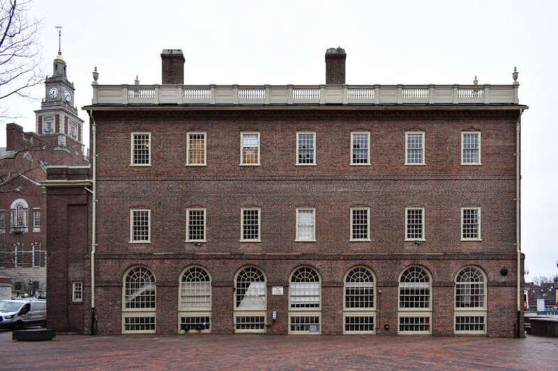Northern facade of Market House in Providence, Rhode Island