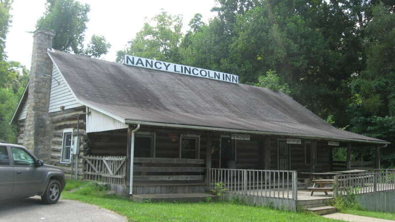 Front of the Nancy Lincoln Inn, located off U.S. Route 31 at Abraham Lincoln Birthplace National Historical Park south of Hodgenville in LaRue County, Kentucky, United States.  Built in 1928, it is listed on the National Register of Historic Places.