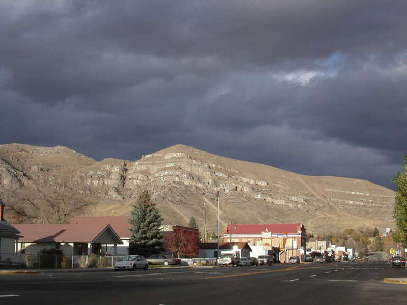 Numbers on mountainside, Arco, Idaho