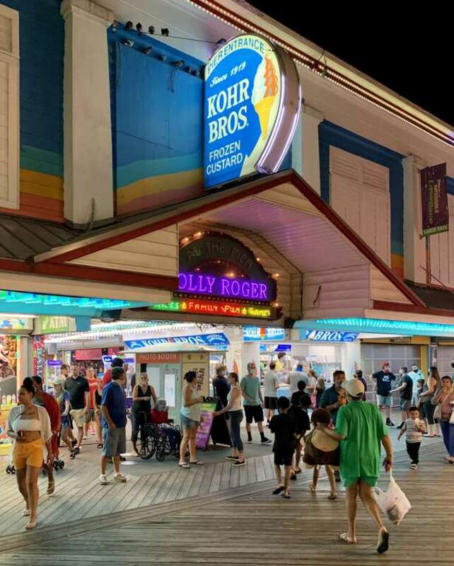 The boardwalk in Ocean City, Maryland.