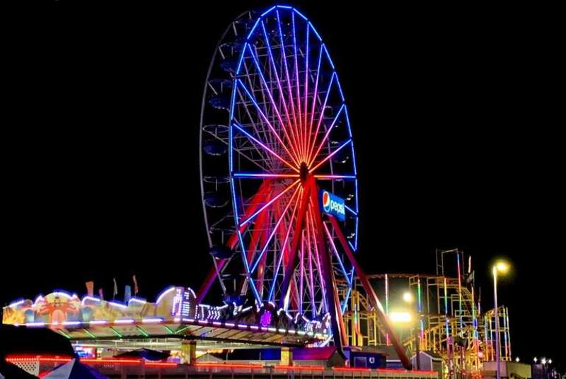 Jolly Roger Amusement Park on the boardwalk in Ocean City, Maryland.