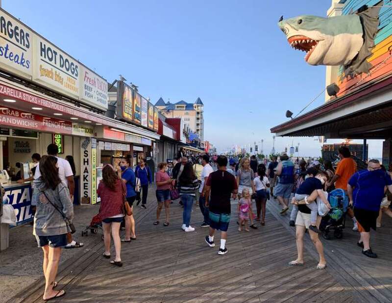 The boardwalk in Ocean City, Maryland.