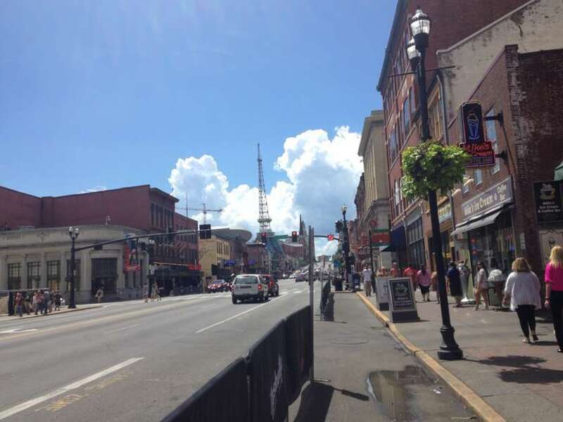 Westbound U.S. Route 70 (Broadway) approaching 3rd Avenue in Nashville, Tennessee