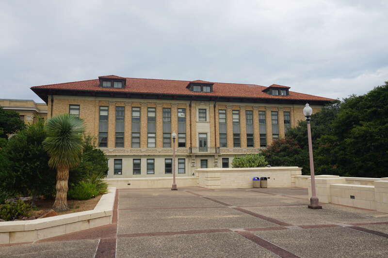 The Will C. Hogg Building on the campus of the University of Texas at Austin in Austin, Texas (United States).