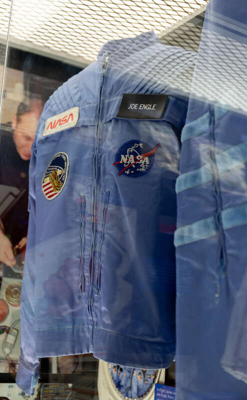 Joe Engle's flight jacket on display at the Cosmosphere in Hutchinson, Kansas.