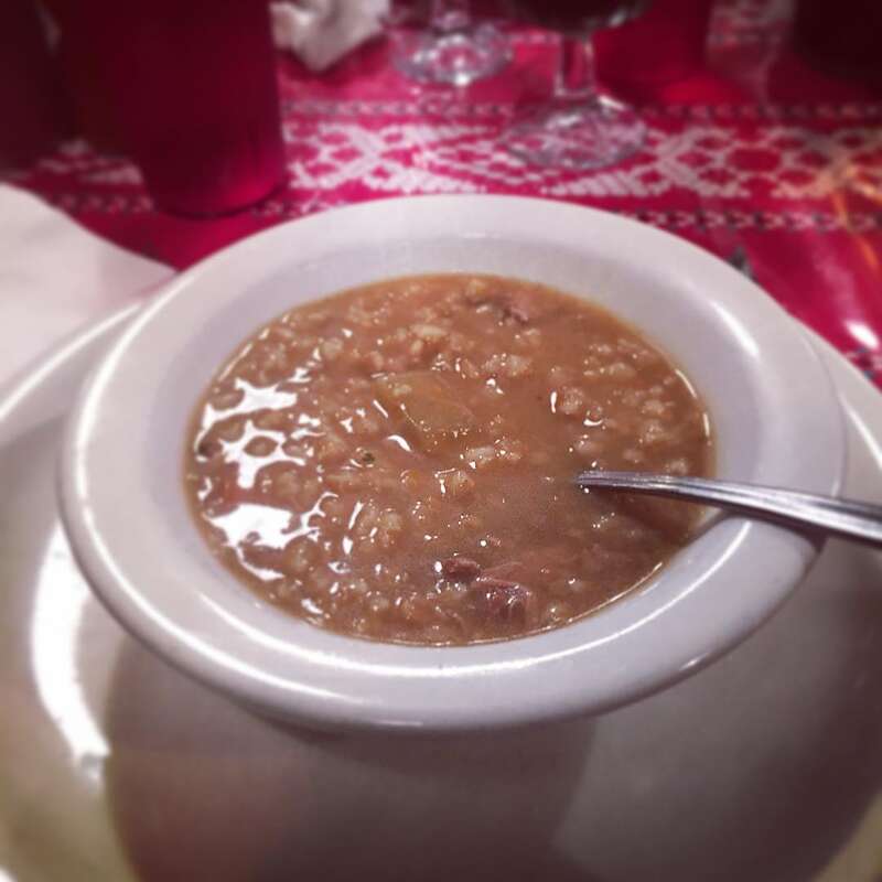 Beef and barley soup at Louis' Basque Corner, Reno, Nevada