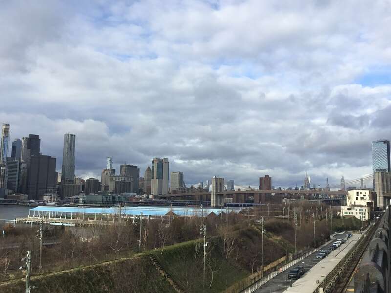 The Lower Manhattan skyline seen from the Brooklyn Heights Promenade
