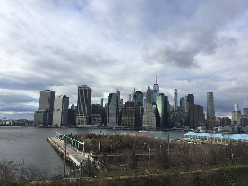 The Lower Manhattan skyline seen from the Brooklyn Heights Promenade
