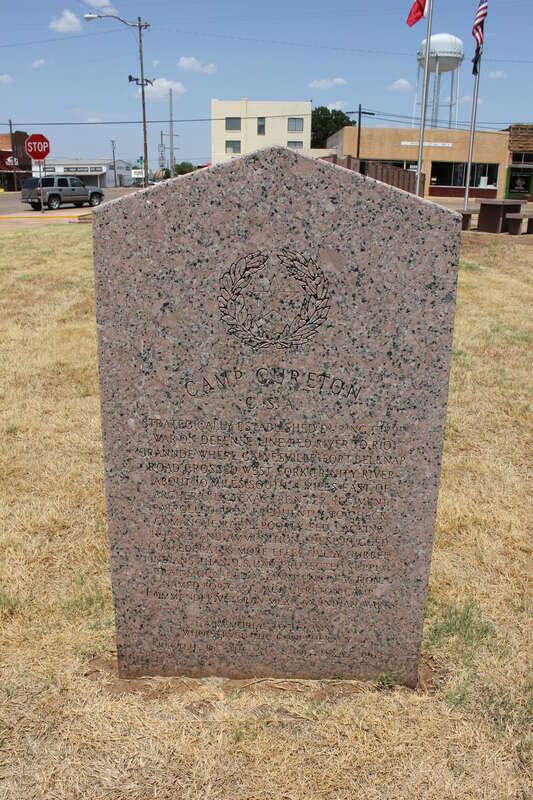 Star and Wreath Strategically established during Civil War on defense line Red River to Rio Grande where Gainesville-Fort Belknap Road crossed west fork Trinity River about 10 miles south, 4 miles east of Archer City. Texas Frontier Regiment