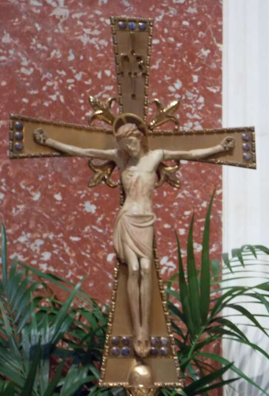 The crucifix in the Cathedral of St. Matthew the Apostle in Washington, D.C.  The cathedral is listed on the National Register of Historic Places.