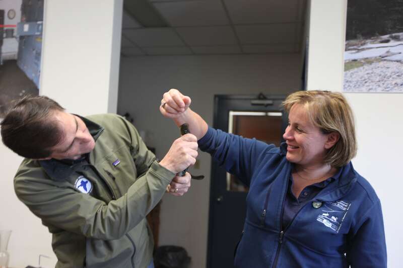 U.S. Fish &amp;amp; Wildlife Service Director Dan Ashe visits the Northeast Regionfor a tour of the White River National Fish Hatchery in Bethel, Vermont on 
April 27, 2012. The hatchery was devastated by Tropical Storm Irene and
Dan Ashe had the chance