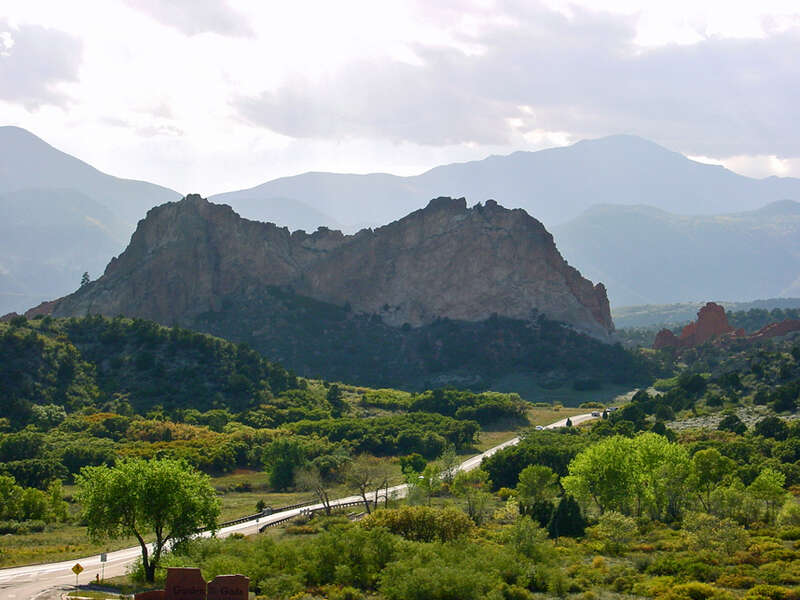 Garden of the Gods, view on Pikes peak