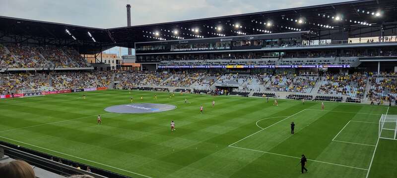 Stadium interior at Lower.com Field, the current stadium of the Columbus Crew. Picture was taken at the inaugural game against the New England Revolution on July 3, 2021. Picture was taken at section 233 of the stadium.