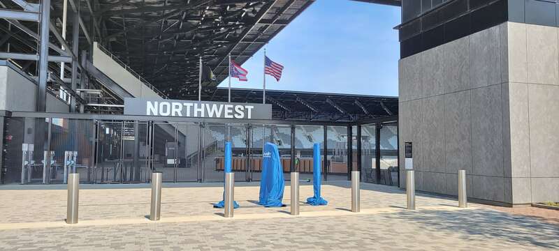 Northwestern stadium entrance at Lower.com Field, the current stadium of the Columbus Crew.
