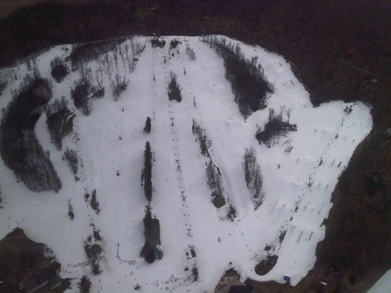 Mad River Mountain from the air - main runs