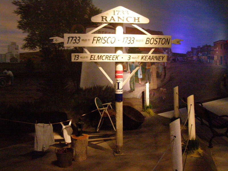 Lincoln Highway mid-point exhibit at the Great Platte River Road Archway Monument in Kearney, Neb.