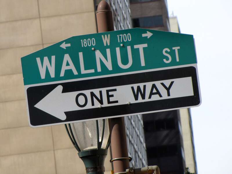 Street sign for the 1700 and 1800 blocks of Walnut Street in Philadelphia.

Ben Schumin is a professional photographer who captures the intricacies of daily life.  This image may be used under Creative Commons Attribution-ShareAlike 2.0.  Please
