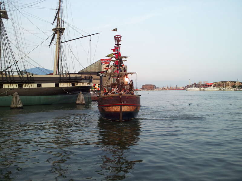 The pirate ship &quot;Fearless&quot; on a pleasure cruise in the Baltimore Inner Harbor.

Ben Schumin is a professional photographer who captures the intricacies of daily life.  This image may be used under Creative Commons Attribution-ShareAlike 2.0.  Please