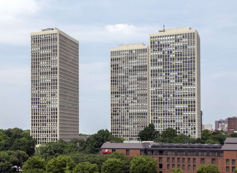 The Society Hill Towers from the east, Philadelphia, Pennsylvania, USA