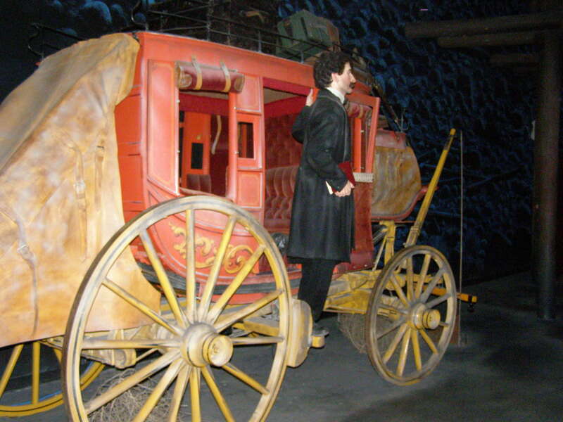 Stagecoach exhibit at the Great Platte River Road Archway Monument in Kearney, Neb.