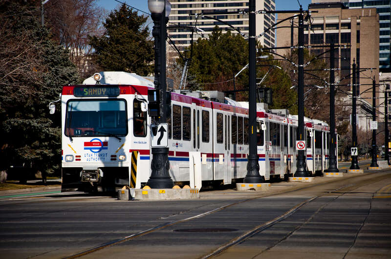 UTA TRAX to Salt Lake Central Station.