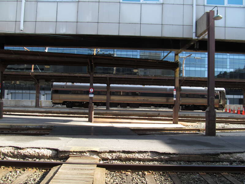 Amtrak geometry car Corridor Clipper #10002 at Washington Union Station in January 2012