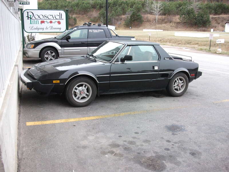 A rather nice Bertone X19 outside a hotel near Mount Rushmore in South Dakota in a place called Keystone. Pretty much everything was closed for the season except this place. Bonus Subaru Baja behind.