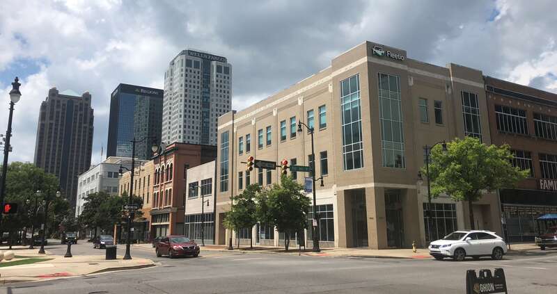 Downtown Birmingham, Alabama. Second Avenue North, and 19th Street North.