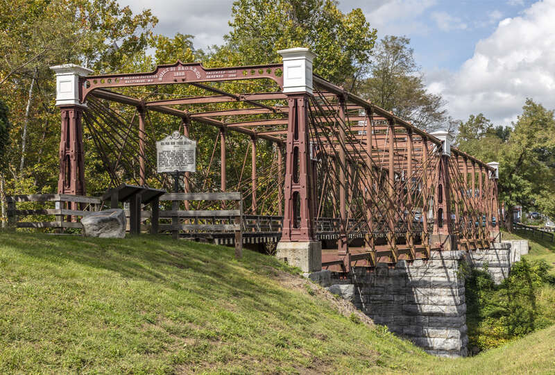 The Bollman truss railroad bridge over the Little Patuxent River, Savage, Maryland, USA