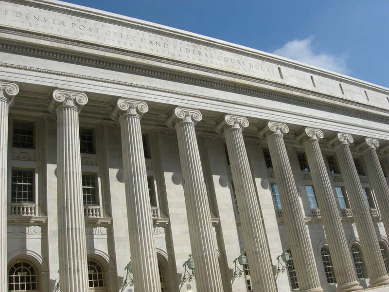 The Byron White United States Courthouse in Denver, Colorado, used by the United States Postal Service and the United States Court of Appeals for the Tenth Circuit.