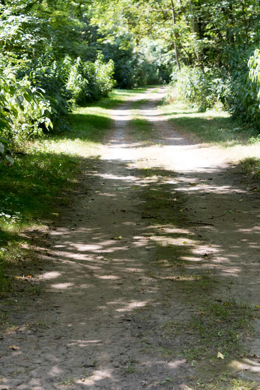 Path between visitor's center and Farnsworth House, Plano, Illinois.