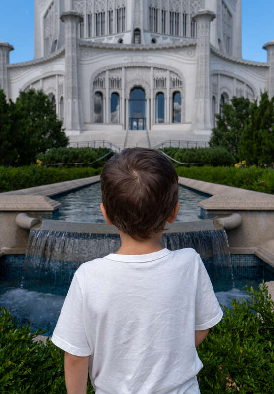 Gabriel at Bahá'í House of Worship, Wilmette, Illinois, US
