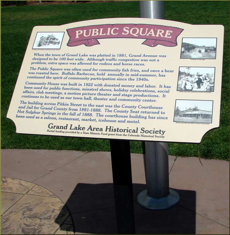 (1 in a multiple picture set)
This sign at the city park tells much about the history of Grand Lake, CO.